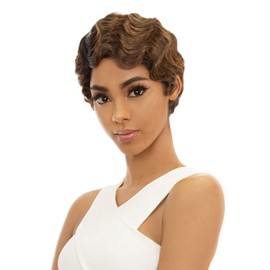 Awesome Human Hair Blend Wig Good Hair Day HB-Lexy (51: Salt & Pepper Off Black With Gray)