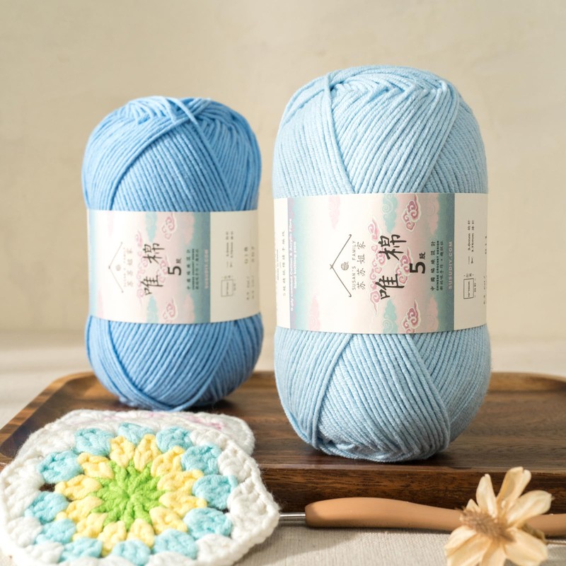 Susan’s Family Soft Cotton Yarn, 3 x 100g, 5 Ply