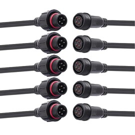 dstfuy 4 Wire Plug Connector,16AWG Male Female Plug LED Connector with IP65 Waterproof Wire Connectors,20CM Extension Cable for Car,LED Strip Lights.