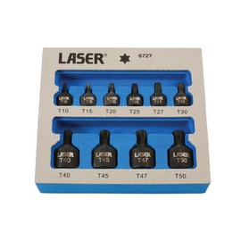 Laser Tools 6727 Low Profile Star Bit Set 10pc, Silver