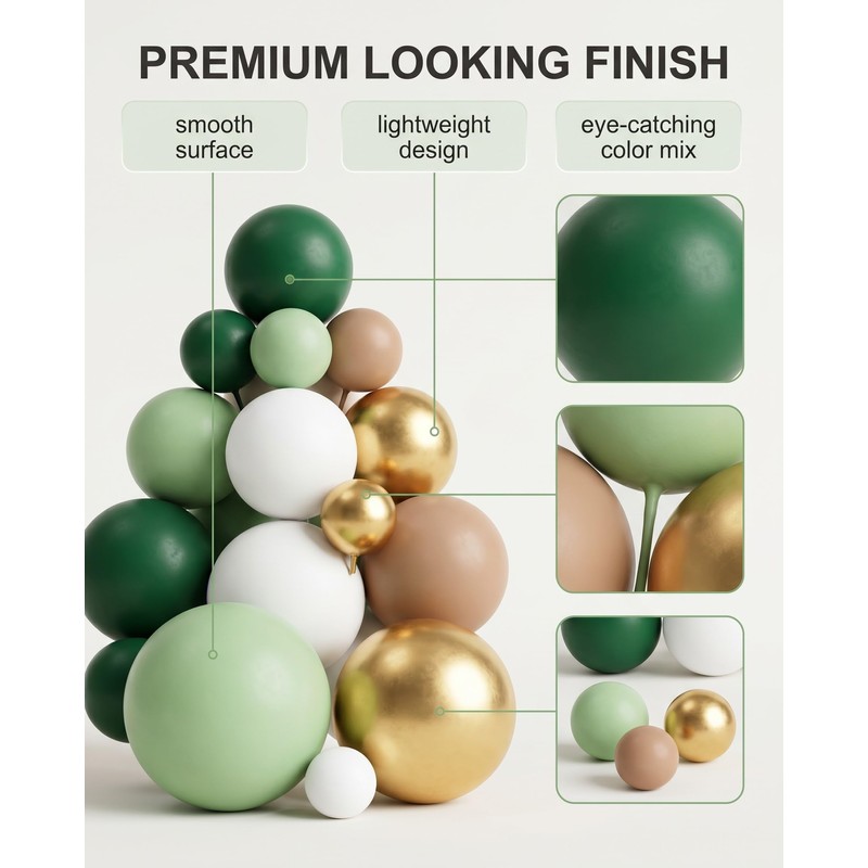 YIPFEN Palline Decorative Torta Set 32 Pezzi, in Schiuma Oro,