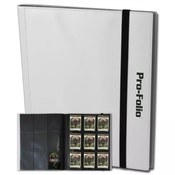 BCW White Pro-Folio 9 Pocket Collectible Gaming Card Album Holds