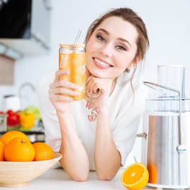 Yetene Mother's Day Gifts for Mom, Iced Coffee Glass Tumbler Cups with Lid and Straw, Cute Butterfly Keychain, Aesthetic Floral Butterflies Birthday Gifts Ideas for Woman Wife Daughter Friends Favors