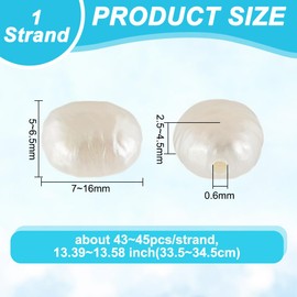 GOMAKERER About 43 Pcs Pearl Beads, Natural White Freshwater Pearl Bead Assortments Irregular Spacer Pearl Beads for Cord Beading Jewelry Bracelets Earrings Necklaces Making Crafts(5-6.5mm)