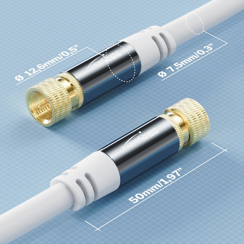 KabelDirekt SAT Cable, Coaxial Cable Internet, Satellite Cable White –