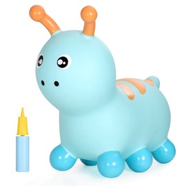 INPANY Bouncy Caterpillar Horse Hopper for Toddlers - Kids Inflatable Bouncing Horse Hopper, Ride on Animal Toys, Birthday Gift for 2 3 4 Year Old Boy Girl
