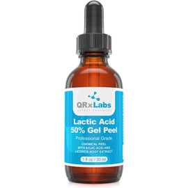 Lactic Acid 50% Gel Peel with Kojic Acid and Bearberry & Licorice Root Extracts - Professional Grade Chemical Face Peel - Alpha Hydroxy Acid - 1 Bottle of 1 fl oz