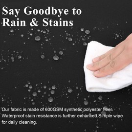 MJIAIDEA Outdoor Chair Cushions Set of 2 for Patio Furniture 22x22x4 Inch Waterproof Patio Chair Cushion 3 Year Color Fastness Square Elastic Foam Garden Couch Pads with Ties and Handle,Black