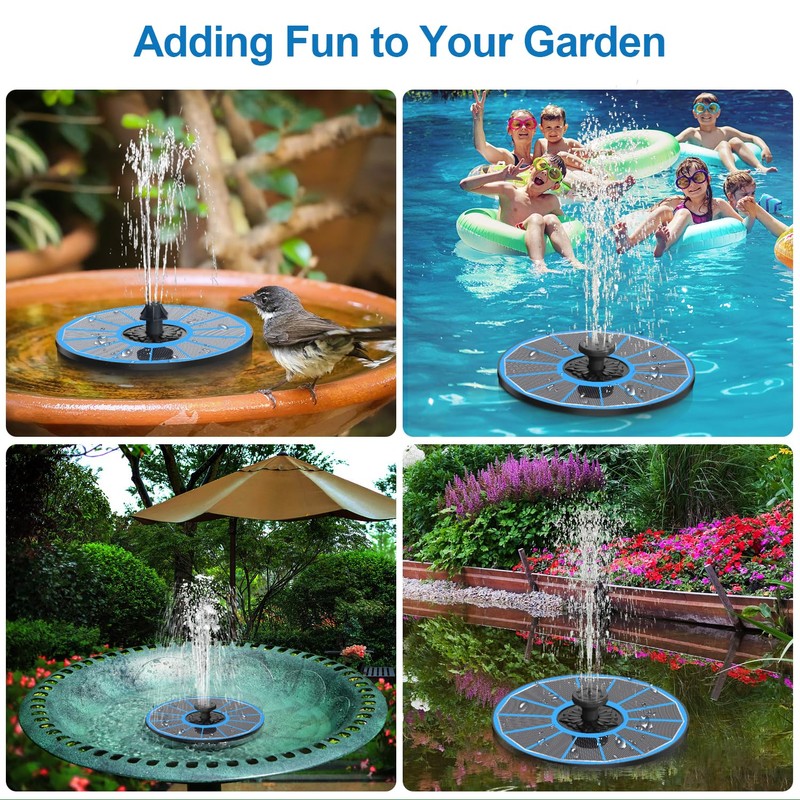 GAIZERL 3.5W Solar Fountain with Battery - Work On Cloudy