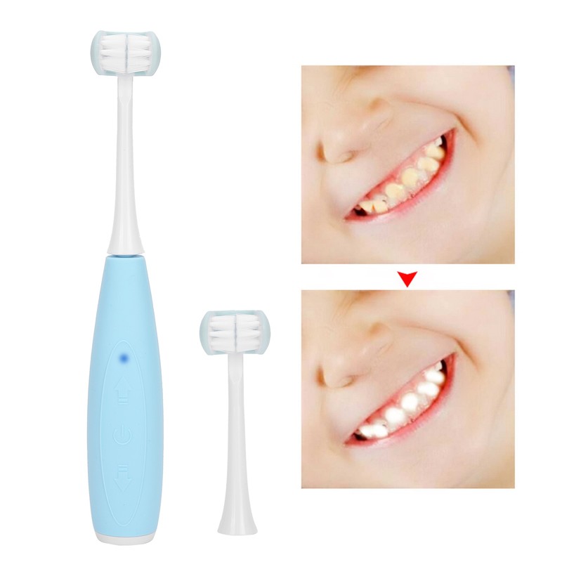 3 Sides Kid Electric Toothbrush 5 Gears Rechargeable Waterproof Oral