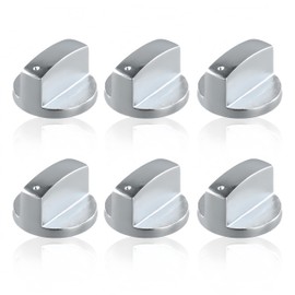 6 Pcs Universal Gas Stove Knobs - 6MM Durable Metal Replacement Control Knobs with Precise Temperature Control Compatible with Most Cooktops Ovens & Kitchen Appliances Heat-Resistant & Easy to Install