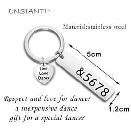 ENSIANTH Dance Teacher Gift Live Love Dance Keychain &5678 Jewelry Gift for Dance (&5678 Keychain)