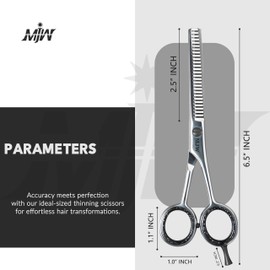 MJW Hair Thinning Scissors - Stainless Steel Hair Cutting Teeth Shears, Professional Barber Hairdressing Blending Shears, Ideal Texturizing and Layering Scissors for Men and Women