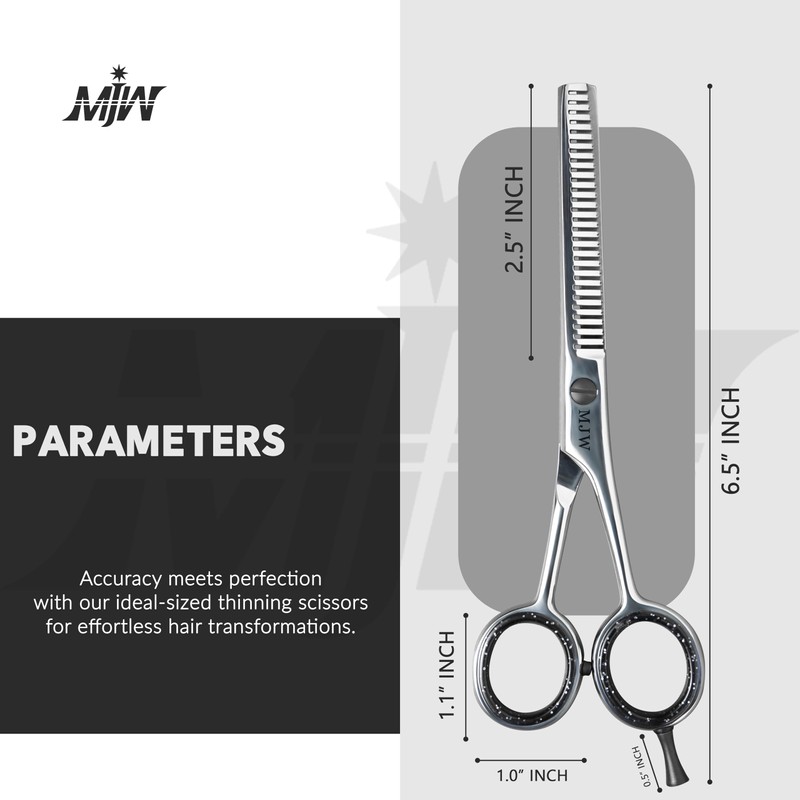 MJW Hair Thinning Scissors - Stainless Steel Hair Cutting Teeth