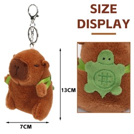 Meleager Plush Keychain, Capybara Schlüsselanhänger Plüsch, Schlüsselanhänger Kuscheltier, Plüsch Anhänger, für Rucksack, Spielzeug (A)
