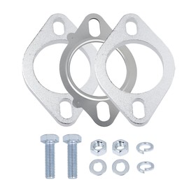 SVULK 2-Bolt 2.35 inch/60mm Stainless Steel Exhaust Flange & Exhaust Gasket with Bolts & Nuts for Automotive Replacement Exhaust Flanges