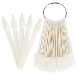 160 Pcs Stiletto Nail Swatch Sticks Practice Nail Sample Sticks Nail Display Sticks with Metal Rings