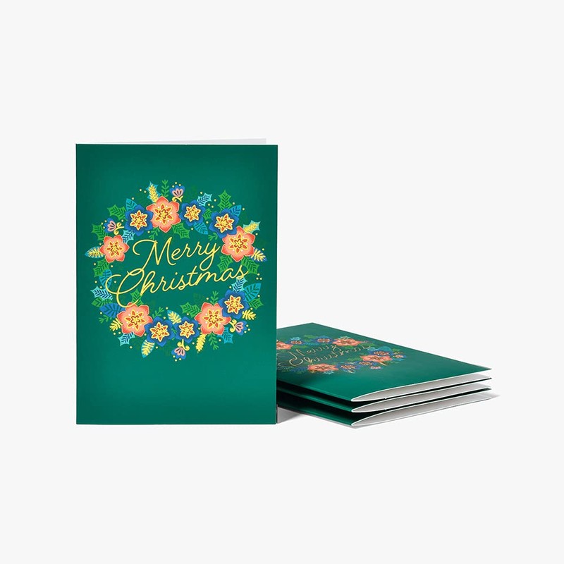 Paperchase Luxe Wreath Christmas Cards - Box of 8, 613982