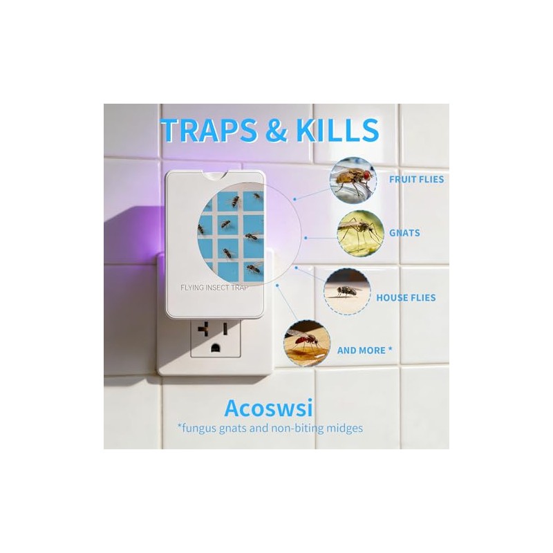 Indoor Flying Insect Trap with UV Light - 1 Device