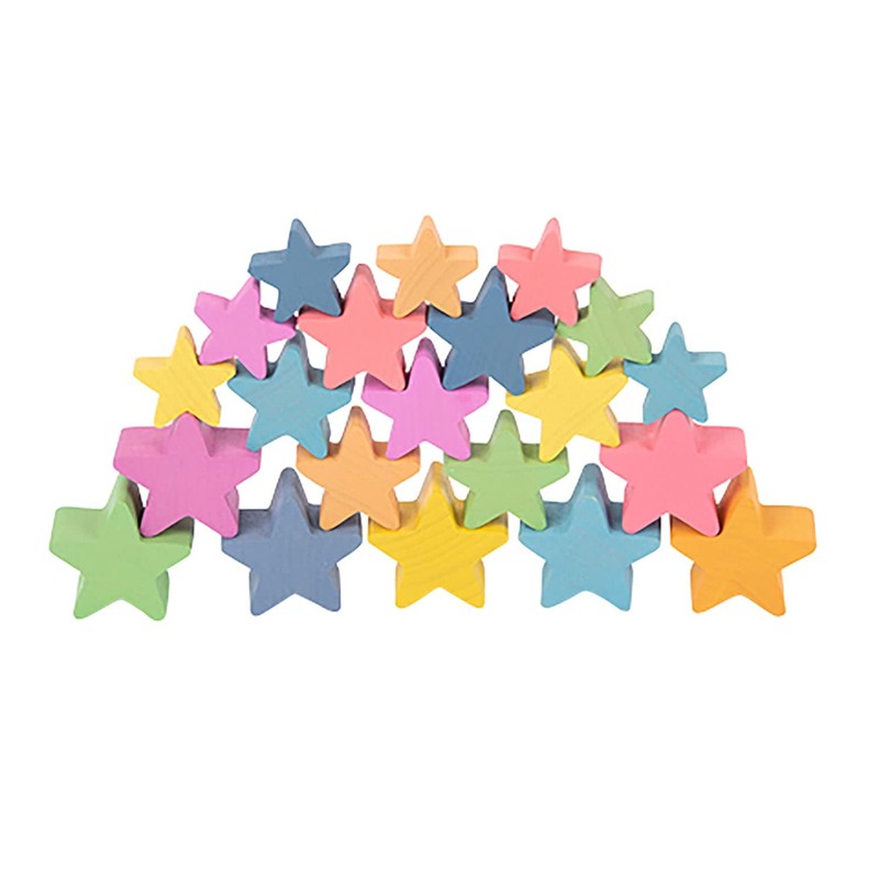 Rainbow Wooden Stars