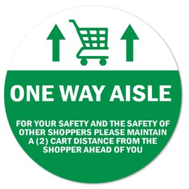 Public Safety Sign One Way Aisle for Your Saftety Non-Slip Floor Graphic | 12 Pack of Floor Marker Vinyl Decal| Protect Your Business, Work Place & Customers | Made in The USA