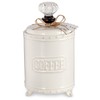 Mud Pie Ceramic Coffee Canister Door Knob Handle, White