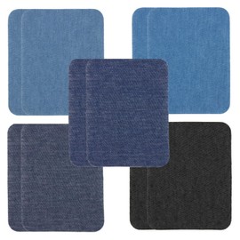 Versatile Iron-On Patches for Clothing Repair, 10PCS Set – Premium Denim Patches for Jeans, 9.5cm x 12.5cm, 5 Shades of Blue – Quick and Easy Fix for Inside Jeans & Apparel Repairs