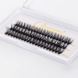 Lunamoon DIY Cluster Eyelashes, Individual Eyelashes for Eyelash Extensions, DIY Individual Lashes, Eyelash Cluster Lashes, DIY Eyelash Extension (40D-D-0.07, mix11-13)