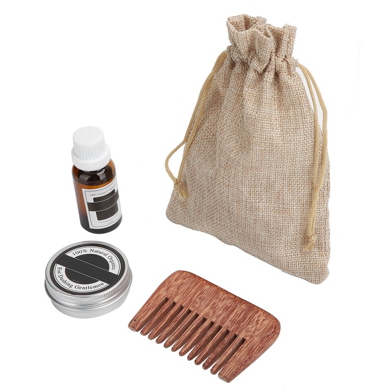 LANTHOME Men Beard Grooming Kit Mustache Beard Nourishing Styling Oil
