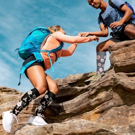 Compression Socks for Women and Men 6 Pack Copper Compression Stockings Circulation-Best Support for Medical, Running,Nursing,Athletic (C-Assorted-1, Large-X-Large)