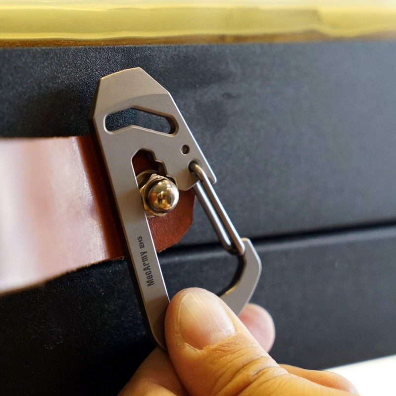 MecArmy EH3 Titanium/Copper Anti Lost EDC Keychain Carabiner, Multi Tool