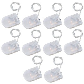 LampVPath (Pack of 10 cr2032 Battery Holder Coin Cell Holder with Switch, 1 x 3V CR2032 Button Coin Cell Battery Holder with Leads On Off Switch - Clear