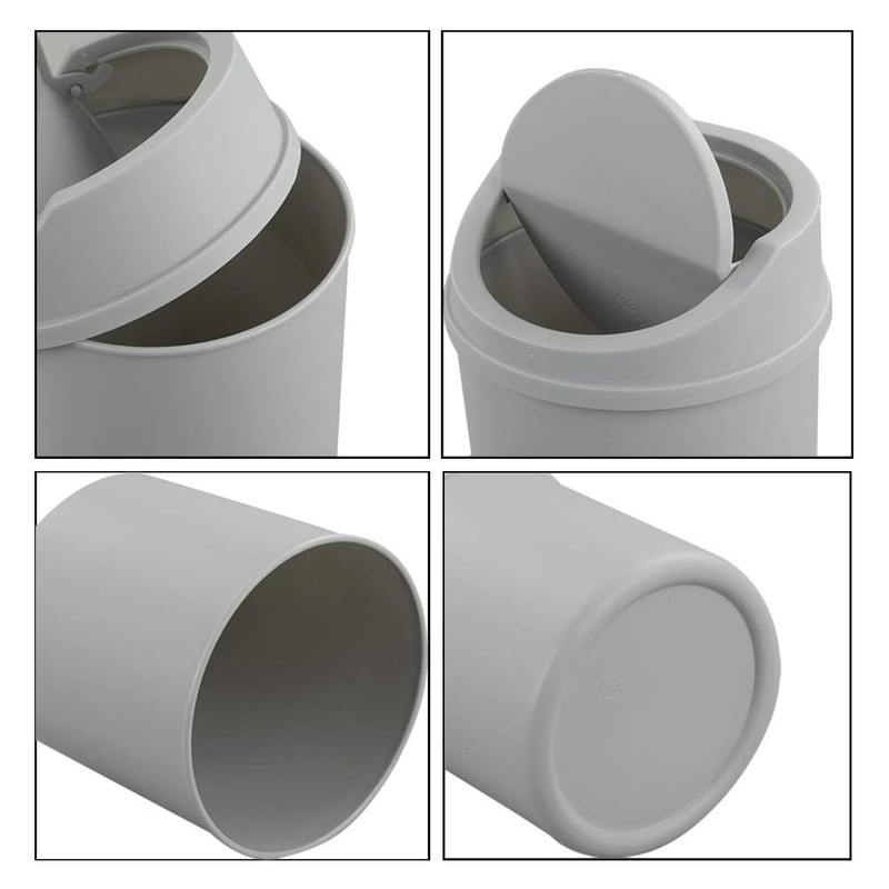 Cadineer Desktop Bin, Mini Trash Can With Swing Top Lid,
