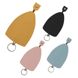 AfitLulu 4 Pieces Key Bag Creative Pull-Out Style Key Case for Men and Women, PU Leather Key Organiser Sleeves with Key Ring, Car Key Bag for House Keys, Style 8