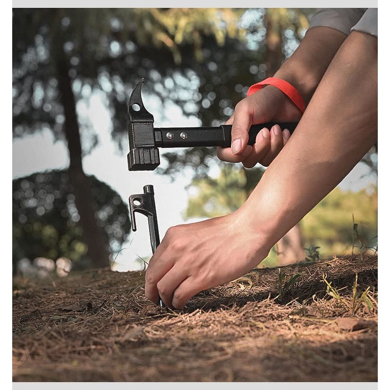 ZONADAH Outdoor Camping Hiking Hammer Mallet Puller for Tent Pegs