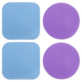 uxcell 4Pcs Rubber Jar Opener Grippers Pads, Multi-function Heat-insulated Non-Slip Grippers Pads for Jars, Kitchen Tool for Easy Opening (Blue Purple, Square Circle)