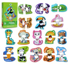 Fridge Magnets for Kids,Large Size Magnetic Animals,Puzzle Animal Magnets for Refrigerator, Educational Toys Fridge Magnets Toddler Learning Toys(Animals C)