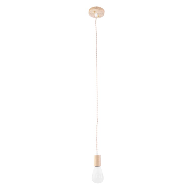 E27 Vintage Country Style Black Simple Wood Pendant Ceiling Lamp
