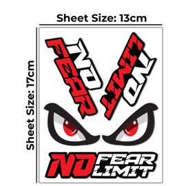 Biomar Labs® Set (4pcs) Vinyl Stickers Decals No Fear No Limit Eyes Car Motorcycle Bike Helmet D 45 New