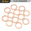sourcing map M16 Flat Washer, 16 Pcs Copper Ring Flat
