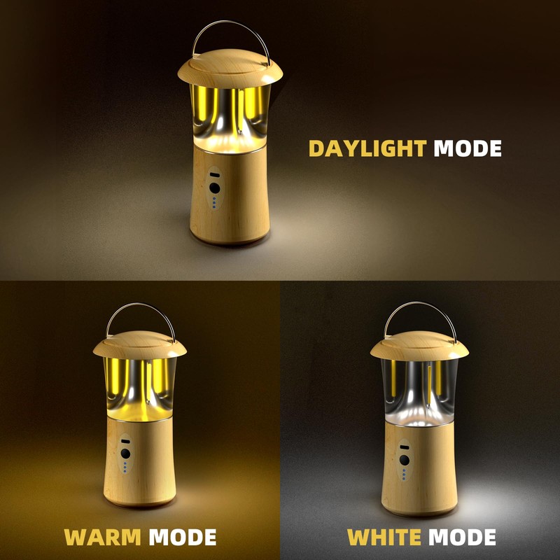 LED Campinglampe, Tragbar Superhell Wiederaufladbare Camping Laterne mit Haken, IPX4