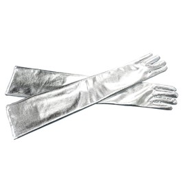 COSFAN 1 Pair Women Long Glove,Patent Leather Gloves,Glossy Finger Gloves for Cosplay Opera Dance Evening Party Costume