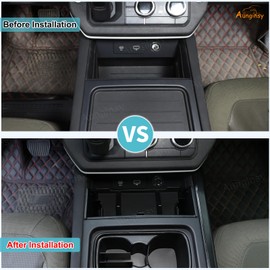 Aunginsy Center Console Organizer Tray Compatible with Land Rover Defender 90/110/130 2020-2025 Central Control Front Gear Shift Storage Box Container Insert Groove ABS Interior Accessories(With Mat)