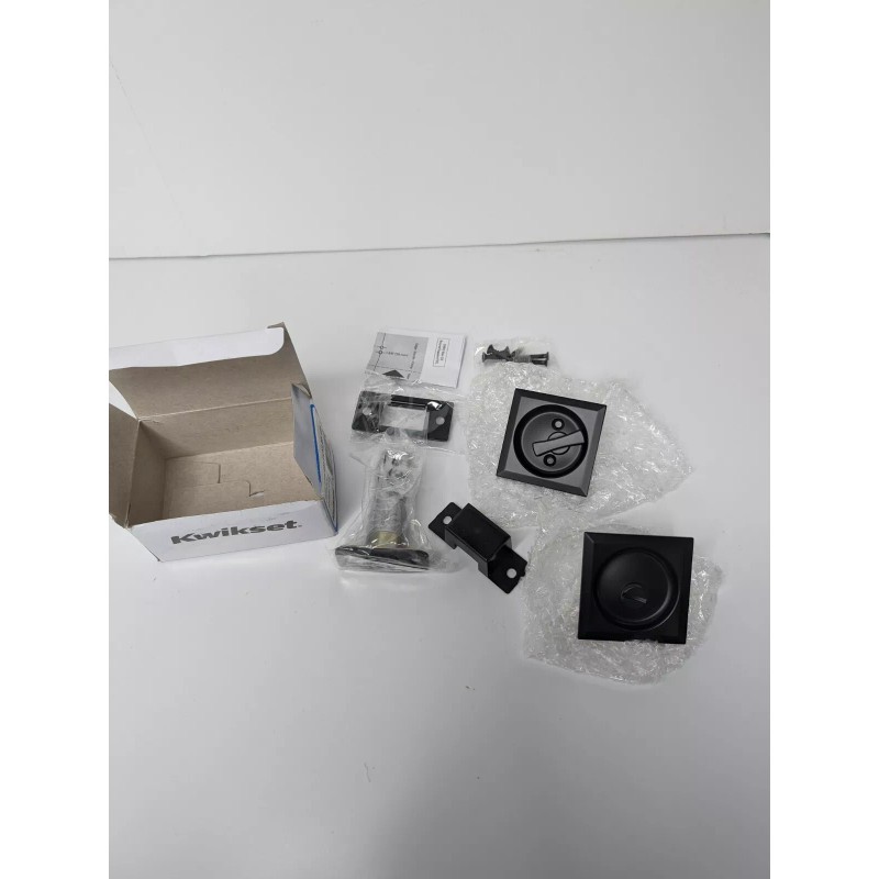 Kwikset 335 514 SQT Square Privacy Bed/Bath Pocket Door Lock,