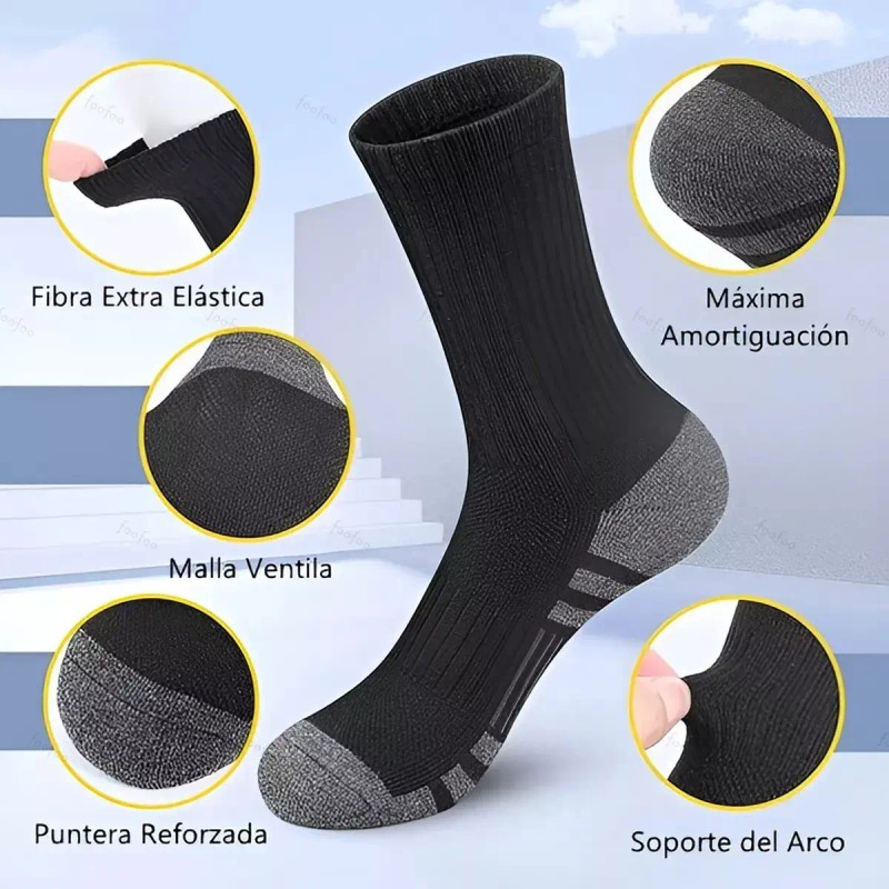 Calcetines Deportivo Hombre Calcetas Algodón Antiolor 10pare