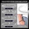 TZQFROCE Men's Silver Bracelet Stainless Steel Bracelets Curb Chain 19