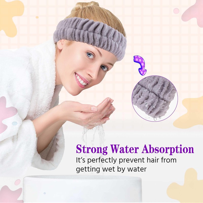 YGQQOY Spa Headband, Makeup Headband for Washing Face,Hair Bands Men,Black