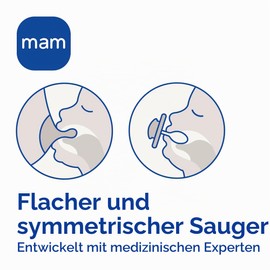 MAM Air Dummy 2-6 Months (Set of 2), MAM Dummy 2-6 Months for Sensitive and Sensitive Skin, 2-Piece Set with Natural Rubber Teat and Steriliser Dummy Holder, Neutral/Grey