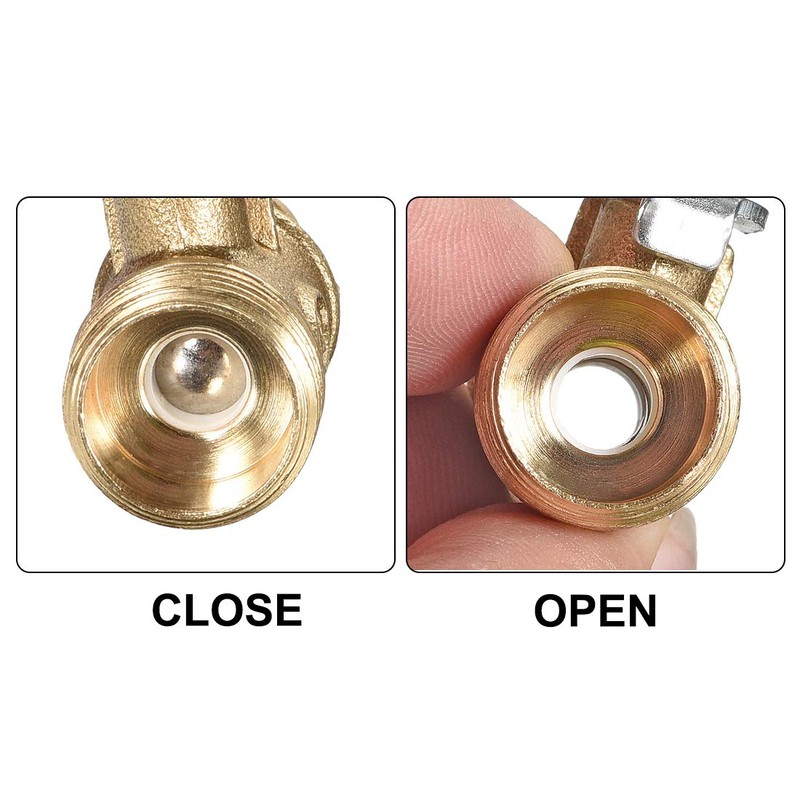 sourcing map Brass Air Ball Valve Shut-Off Switch 3/8 Inch