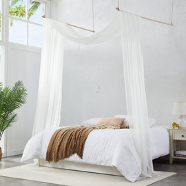 Warm Home Designs Beige Bed Canopy Curtains in 55 x 288 Inch Size. Our King Canopy Bed Curtains Work Great as Kids Canopy, Bed Scarf, Bed Curtain or to Enhance Bed Decor. BC Beige 288"